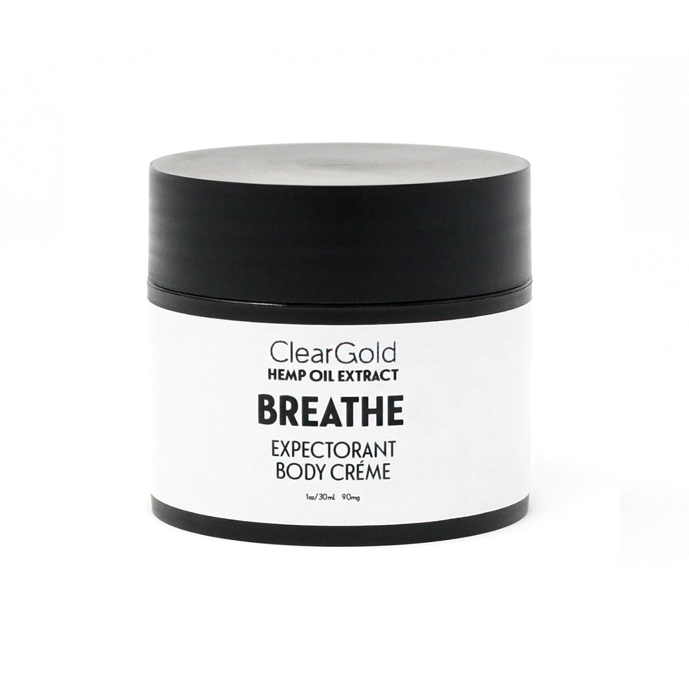 Breathe Body Créme clear gold breathe body cream hemp oil herbal blend
