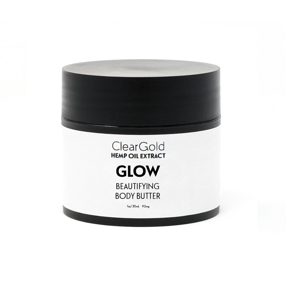 Glow Body Butter clear gold glow body butter with hemp oil extract