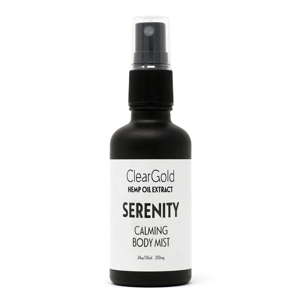 Serenity Body Mist clear gold serenity cbd body mist hemp oil extract