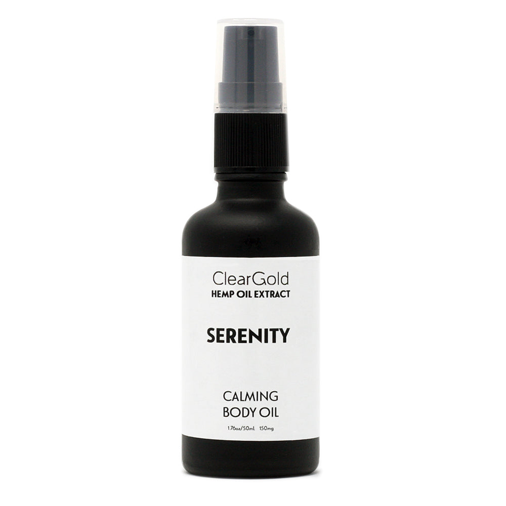 Serenity Body Oil clear gold serentiy body oil hemp herbal extract