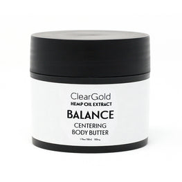 clear gold balance body butter with hemp oil extract