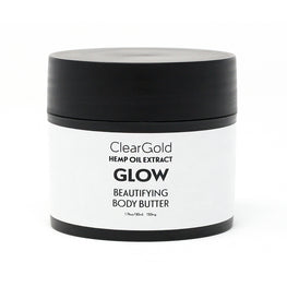 clear gold glow body butter with hemp beauty care
