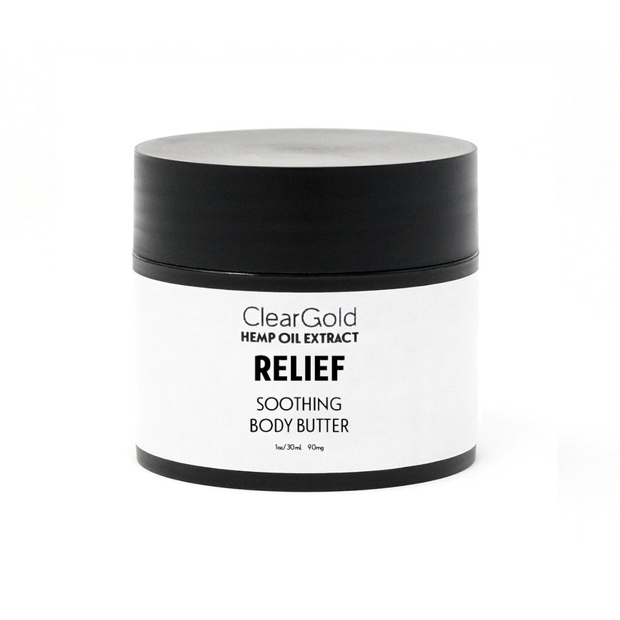 clear gold relief body butter hemp oil extract beauty products