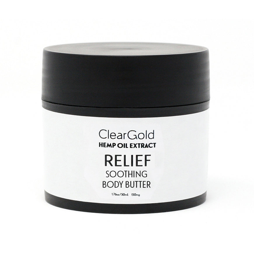 clear gold relief body butter hemp oil extract beauty care