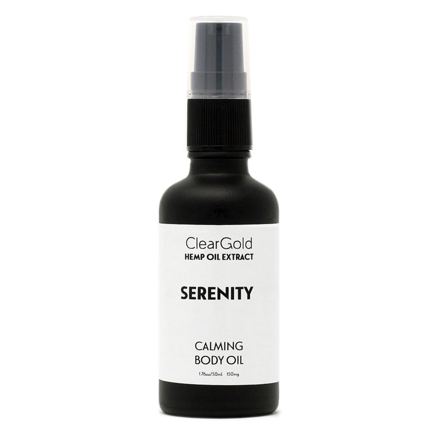 clear gold serentiy body oil hemp herbal extract